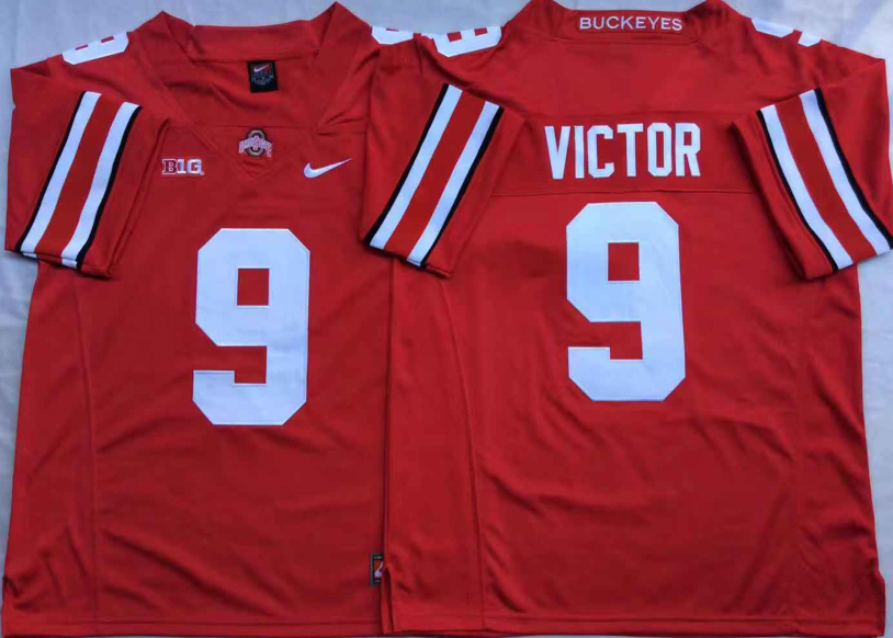 Men's Ohio State Buckeyes Binjimen Victor #9 Scarlet Jersey